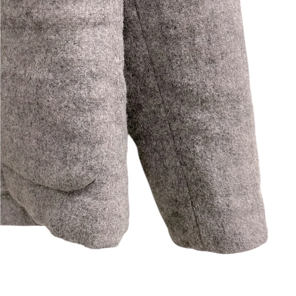 Gray Wool-Blend Boyfriend Blazer Jacket - Women - Picture 6 of 10